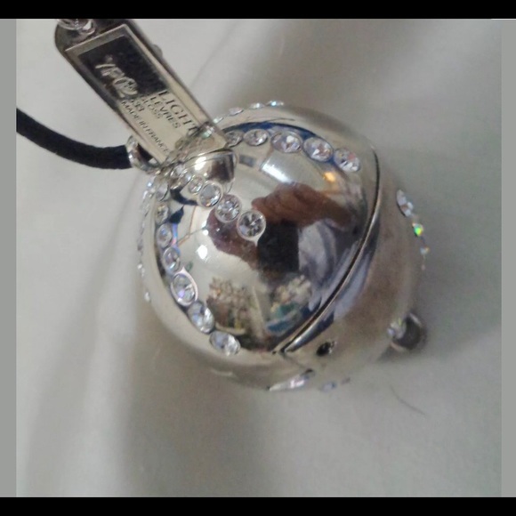 DIOR SILVER BALL W RHINESTONES LIP GLOSS NECKLACE - Picture 2 of 8